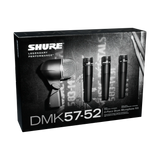 Shure DMK57-52 Drum Microphone Kit, includes 3 SM57 Microphones, one BETA 52A Microphone, three A56D Drum-mounting Systems, and a Carrying Case Microphones Shure