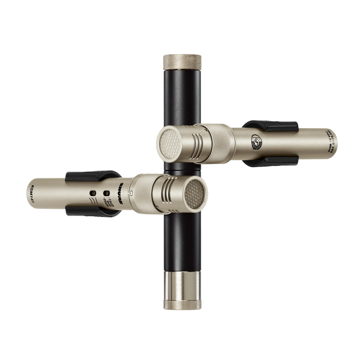 Shure KSM141/SL Dual-Pattern (Cardioid/Omnidirectional) Studio Condenser Microphone (Champagne), Foam Windscreen and Carrying Case Microphones Shure