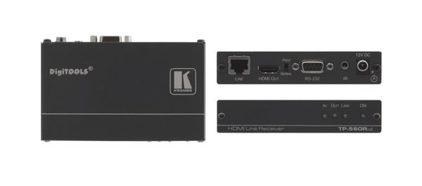 Kramer TP-580Rxr 4K60 4:2:0 HDMI HDCP 2.2 Receiver with RS–232 & IR Over Extended–Reach HDBaseT