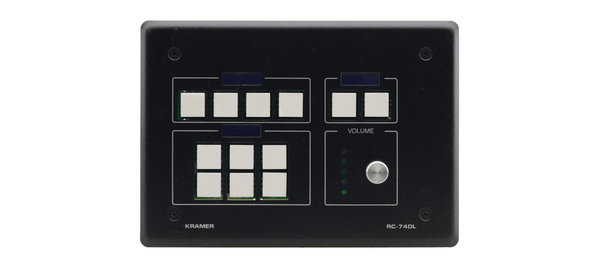 Kramer RC-74DL(B) 12–Button Ethernet and KNET™ Control Keypad with Knob and Displays (US, Black)