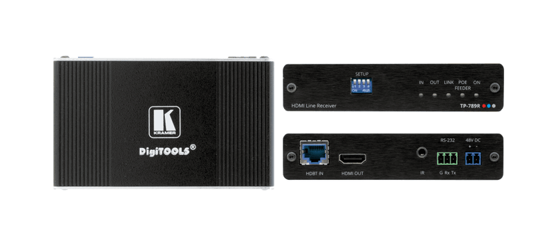 Kramer TP-789R 4K60 4:2:0 HDMI Bidirectional PoE Receiver with RS–232 & IR over Long–Reach HDBaseT