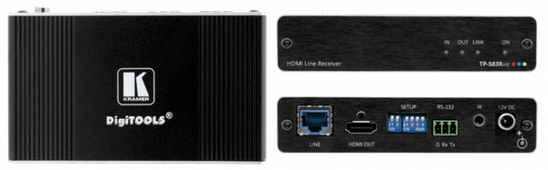 Kramer TP-583RXR 4K HDR HDMI Receiver with RS–232 & IR over Extended–Reach HDBaseT