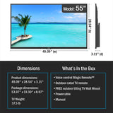 Peerless-AV ODTV5504-1500 55-inch outdoor TV dimension diagram