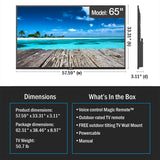 Peerless-AV ODTV6504-1500 65-inch outdoor TV dimension diagram