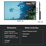 Peerless-AV BWPTV75PS1K 75-inch Neptune Partial Sun Outdoor TV dimension diagram