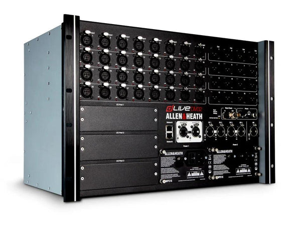 Allen & Heath AH-DLIVE-DM32 dLive S Class MixRack 32x16 I/O, 128 x 64 FPGA, 3 option I/O, ME-1 port, Dual DX Expander Link, Hot Swap PSU