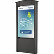 Peerless-AV KOP55XHB-A Smart City Kiosk with 55-inch Xtreme High Bright outdoor display and speakers, front view