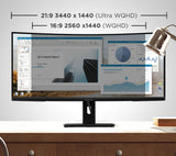 ViewSonic VG3409C – 34-Inch Ultrawide Curved WQHD Ergonomic Monitor Computer Monitors ViewSonic