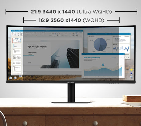 ViewSonic VG3420C – 34-Inch WQHD Curved 144Hz Display Computer Monitors ViewSonic