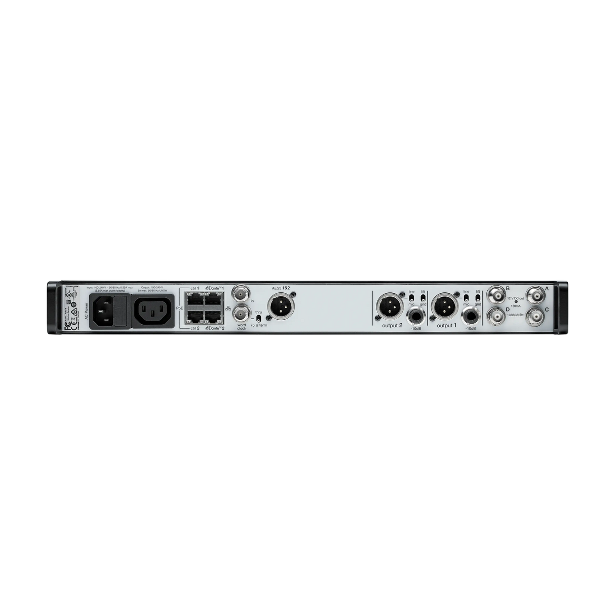 Shure AD4DUS – Axient Digital Two-Channel Wireless Receiver with US Power Supply Microphones Shure