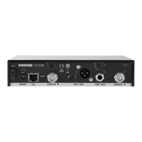 Shure QLXD4 Series Single-Channel Digital Half-Rack Wireless Mic Receiver Microphones Shure