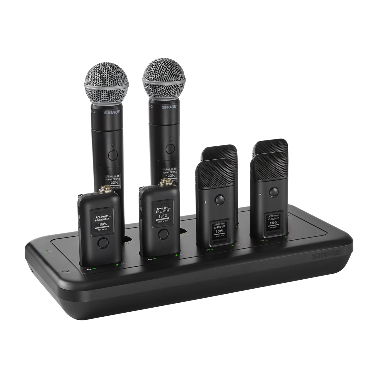 Shure MXWNDX8 Networked 8-Bay Charging Station for MXW neXt Bodypack, Handheld & Boundary Wireless Microphone Transmitters