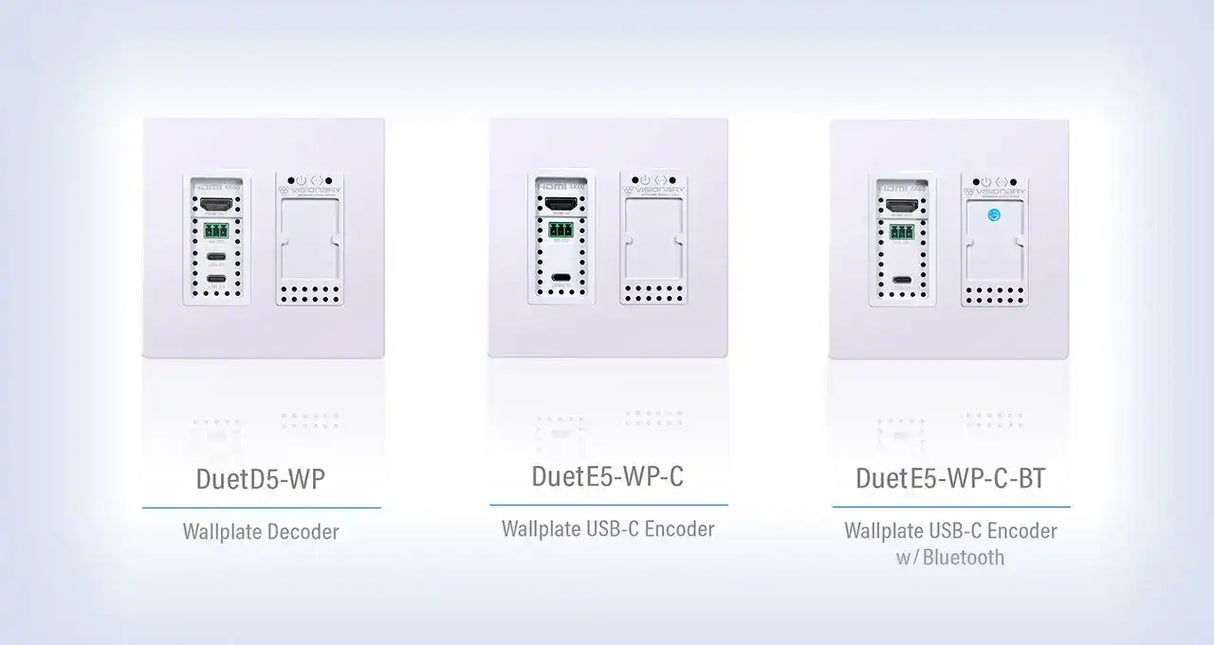 Visionary Solutions PacketAV DuetE5-WP-C-BT Wall Plate Encoder HDMI USB-C Bluetooth Faceplate - Creation Networks