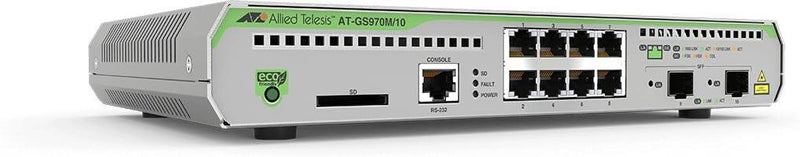 Allied Telesis AT-GS970M/10-10 L2+ MANAGED 8 X 10/100/1000MBPS 2XSFP UPLINK 1FIXED AC PWR SUPPLY