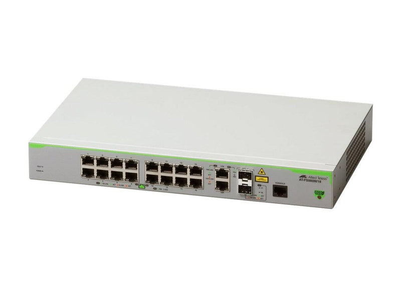 Allied Telesis AT-FS980M/18-10 16PORT 10/100TX SW W/2GGB/SFP COMBO UPLINKS FIXED AC PS PWR CRD