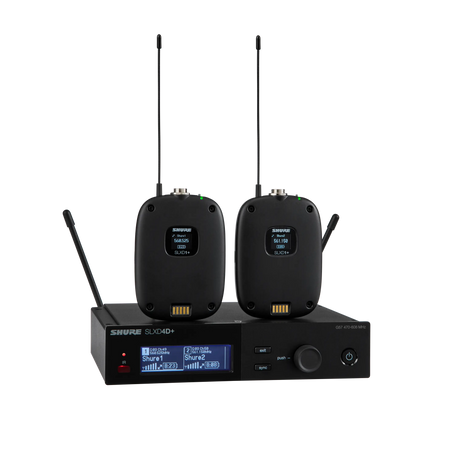 Shure SLXD14D Dual Combo System with (2) SLXD1 Bodypacks and SLXD4D Receiver Microphones Shure