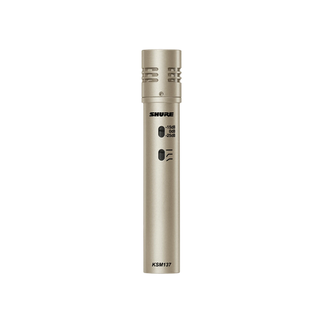 Shure KSM137/SL Cardioid Studio Condenser Microphone (Champagne), Foam Windscreen and Carrying Case Microphnes Shure