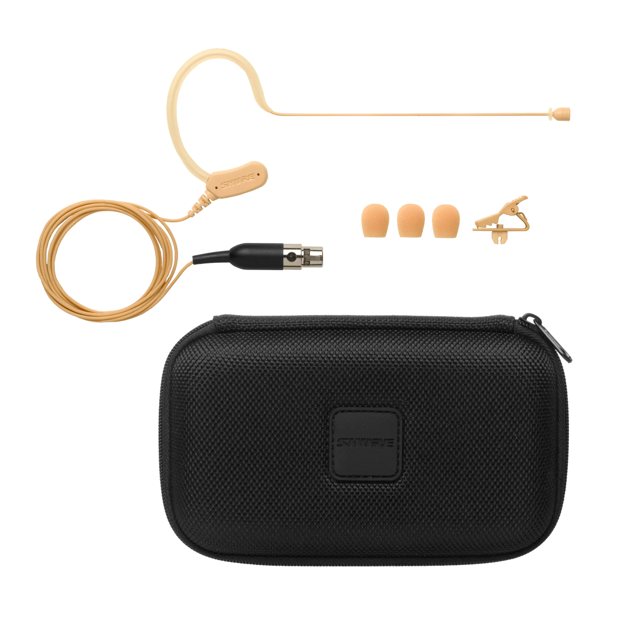 Shure MX153B/O-TQG Omnidirectional Earset Headworn Microphone (Black) Microphones Shure