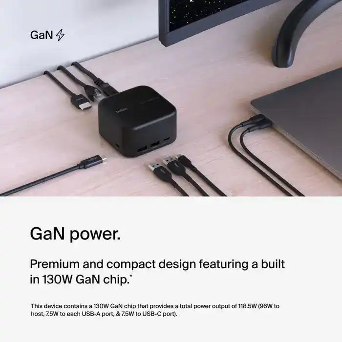 Belkin Connect USB-C 6-in-1 Core GaN Dock 130W Electronic Accessories Belkin