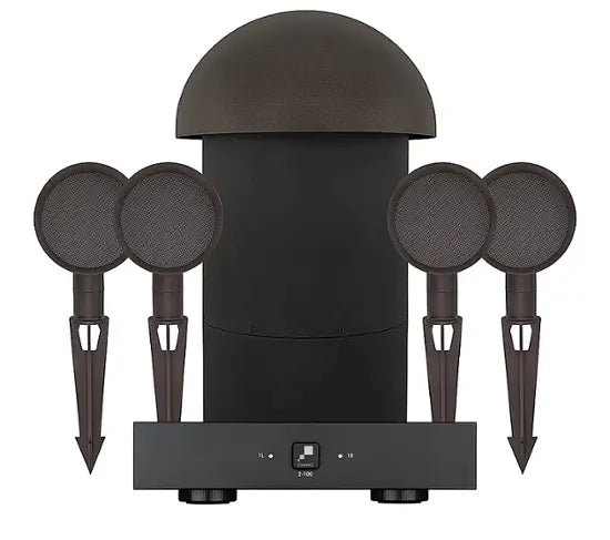 Sonance - PATIO4.1 W/ 2-100 AMP - Patio Series 4.1-Ch. Outdoor Speaker System with 2-Ch. Amplifier (Each) - Brown/Black