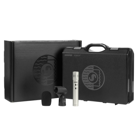 Shure KSM137/SL Cardioid Studio Condenser Microphone (Champagne), Foam Windscreen and Carrying Case Microphnes Shure