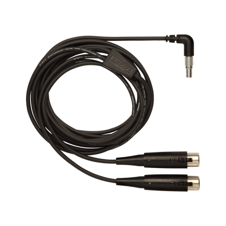 Shure PA720 10' Input Cable for the P6HW Hardwired Bodypack (5 Pin LEMO Connector to L & R female XLR Connectors) Microphnes Shure