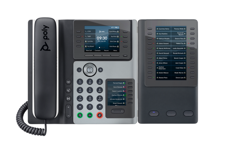 Poly Edge E400 IP Phone and PoE-enabled Poly Voice Poly