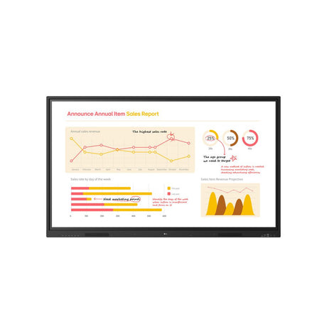 LG 75TR3BQ-B – 75" 3840 x 2160 UHD Interactive Touch CreateBoard Monitor Touch Screen Monitors LG Electronics