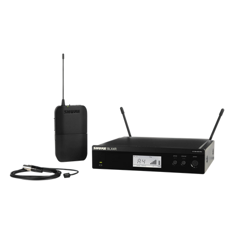 Shure BLX14R/W93-H10 Wireless Rack-Mount Presenter System with WL93 Lavalier Microphone Microphones Shure
