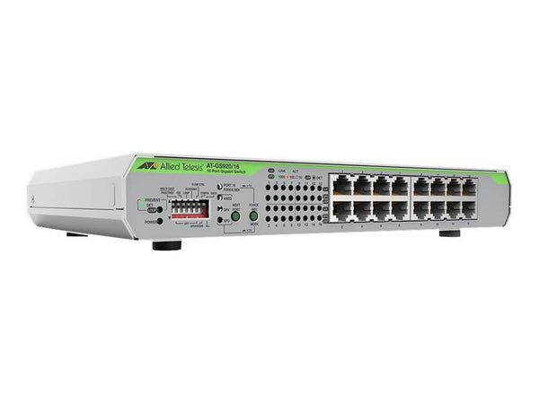 Allied Telesis AT-GS920/16-10 16 X 10/100/1000T UNMANAGED SWITCH WITH INTERNAL PSU US POWER