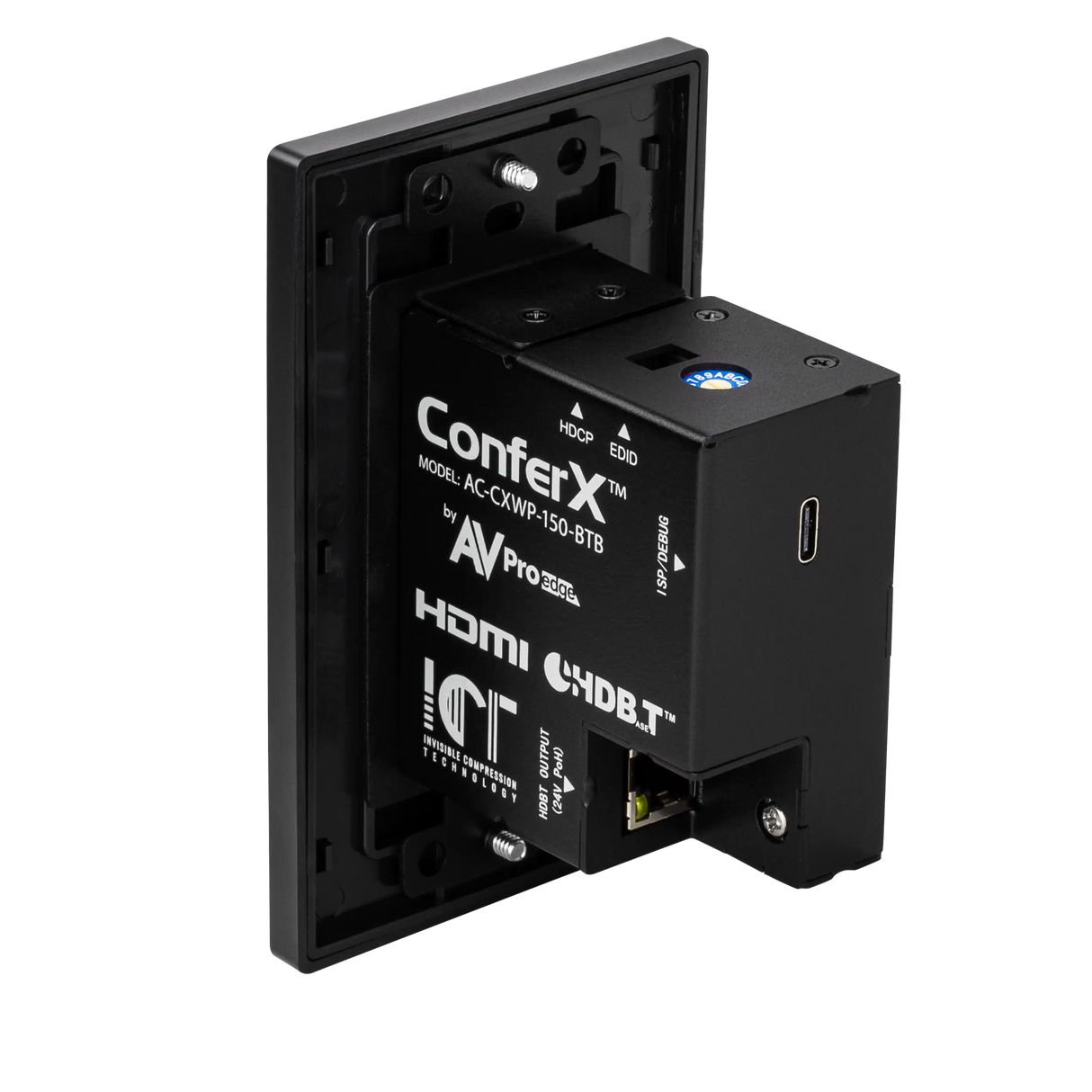 AVPro Edge AC-CXWP-150-BKT-B – 150M HDMI Wall Plate Kit (Black) Video Transmitters AVPro Edge