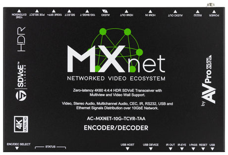 AVPro Edge AC-MXNET-10G-TCVR-TAA – TAA MXnet 10G Transceiver Video Transmitters AVPro Edge