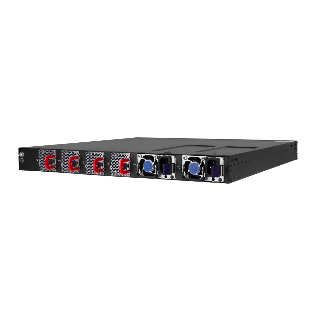 AVPro Edge AC-MXNET-SW24XF rear panel showing SFP+ and QSFP28 ports