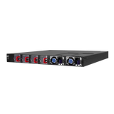 AVPro Edge AC-MXNET-SW24XF rear panel showing SFP+ and QSFP28 ports