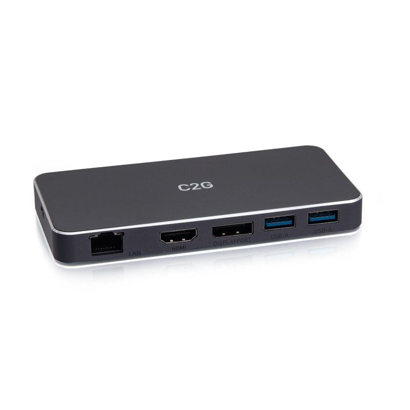 C2G C2G54543 USB-C® 7-in-1 Dual Display MST Docking Station with HDMI®, DisplayPort™, Ethernet, USB, and Power Delivery up to 100W - 4K 60Hz