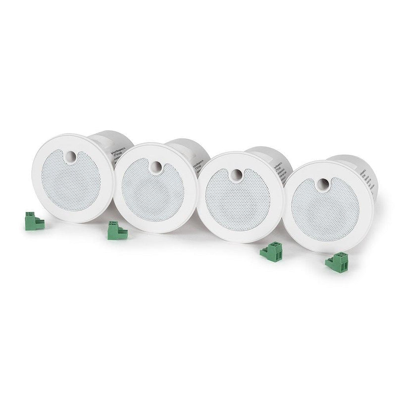 Cambridge Sound Qt® E-P-W-25-4 Active emitters + 4 patch cables for sound masking, paging & music (White) 4 Pack - 911.0900.900