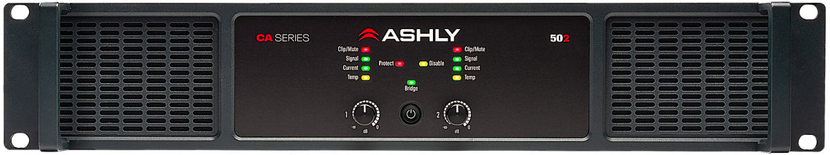ASHLY CA502 High Efficiency Power Amplifier 2 x 500W @ 2/4 Ohms, 250W @ 8 Ohms, 1000W bridged @ 70V Amplifiers Ashly