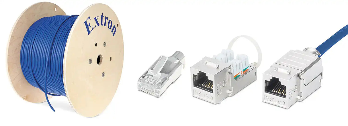 Extron XTP DTP 22 RJ-45 Coupler - CAT 6A AAP Module Plenum 1000' (305 m) spool Audio & Video Cables Extron