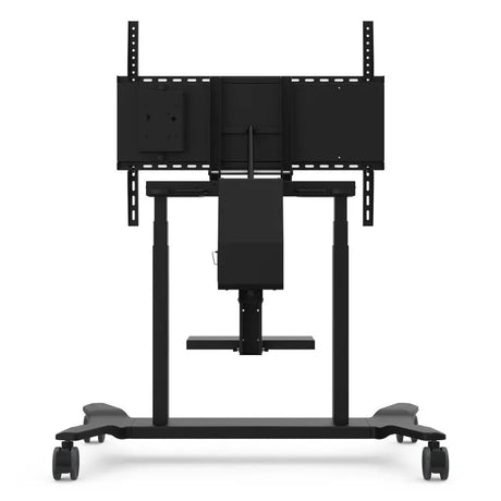 ViewSonic VB-STND-008 Motorized Height Adjustable Mobile Cart, Black, 22" Smooth Lift, 0-90° Tilt, 360° Swivel, VESA 400x200 to 800x600mm, Storage Tray for 55"-86" Displays up to 165lbs TV & Monitor Mounts ViewSonic