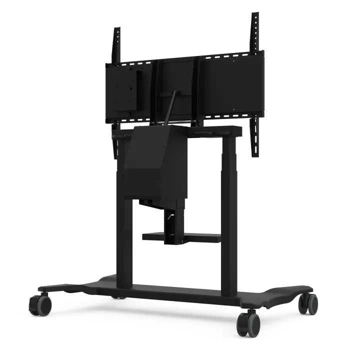 ViewSonic VB-STND-008 Motorized Height Adjustable Mobile Cart, Black, 22" Smooth Lift, 0-90° Tilt, 360° Swivel, VESA 400x200 to 800x600mm, Storage Tray for 55"-86" Displays up to 165lbs TV & Monitor Mounts ViewSonic