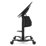 ViewSonic VB-STND-008 Motorized Height Adjustable Mobile Cart, Black, 22" Smooth Lift, 0-90° Tilt, 360° Swivel, VESA 400x200 to 800x600mm, Storage Tray for 55"-86" Displays up to 165lbs TV & Monitor Mounts ViewSonic