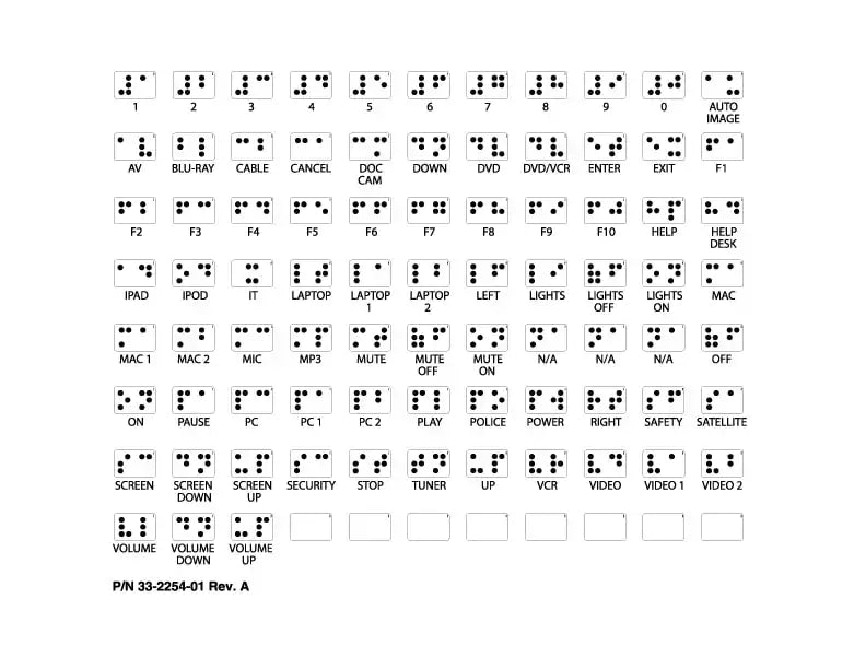 Extron Backlit Button Label Kit Text and Icon Labels, Sheet 2 Electronics Accessories Extron