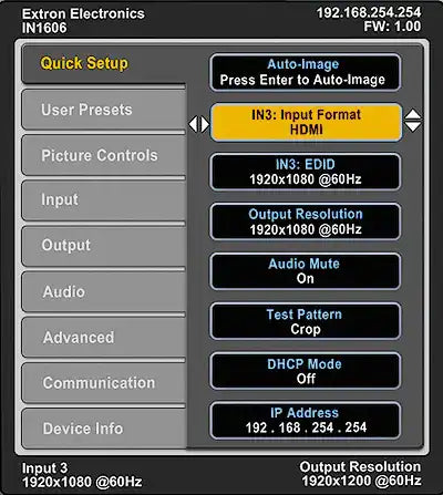 Extron IN1606 6-Input 4K Presentation Switcher Presentation Switcher Extron