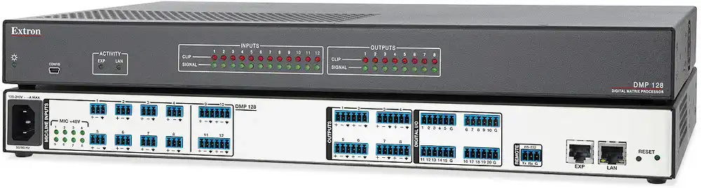 Extron DMP 128 C P - 12x8 ProDSP Processor with AEC and POTS Audio Signal Processing Extron