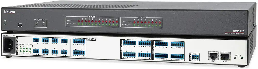 Extron DMP 128 C P - 12x8 ProDSP Processor with AEC and POTS Audio Signal Processing Extron