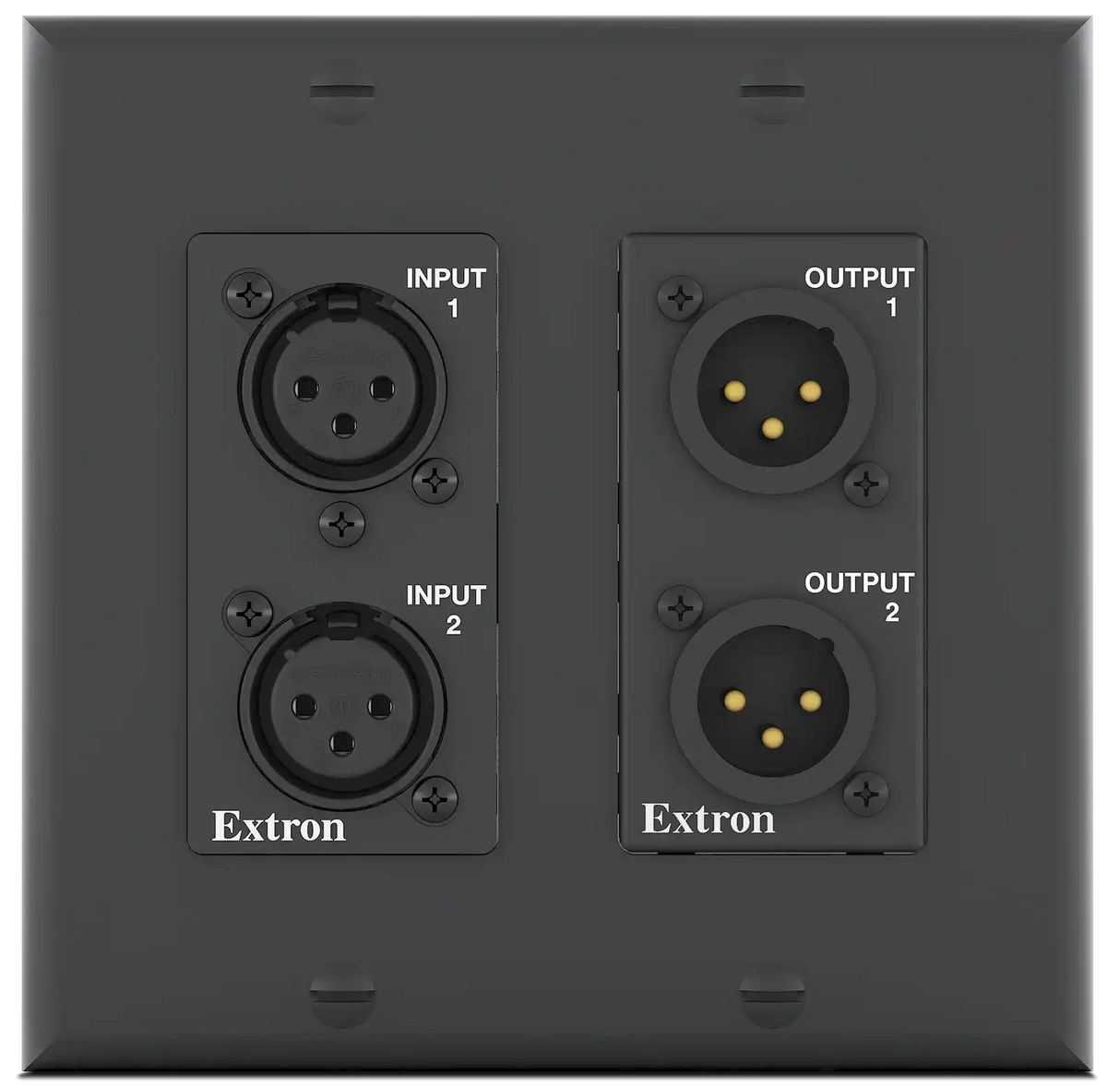 Extron AXI 22 AT D Plus Dual-Channel Analog Audio Interface with Transformer Isolation AXI 22 AT D Plus & WPD 102 XLRM Kit - Black Audio Signal Processing Extron