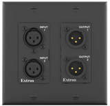 Extron AXI 22 AT D Plus Dual-Channel Analog Audio Interface with Transformer Isolation AXI 22 AT D Plus & WPD 102 XLRM Kit - Black Audio Signal Processing Extron
