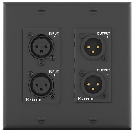 Extron AXI 22 AT D Plus Dual-Channel Analog Audio Interface with Transformer Isolation AXI 22 AT D Plus & WPD 102 XLRM Kit - Black Audio Signal Processing Extron