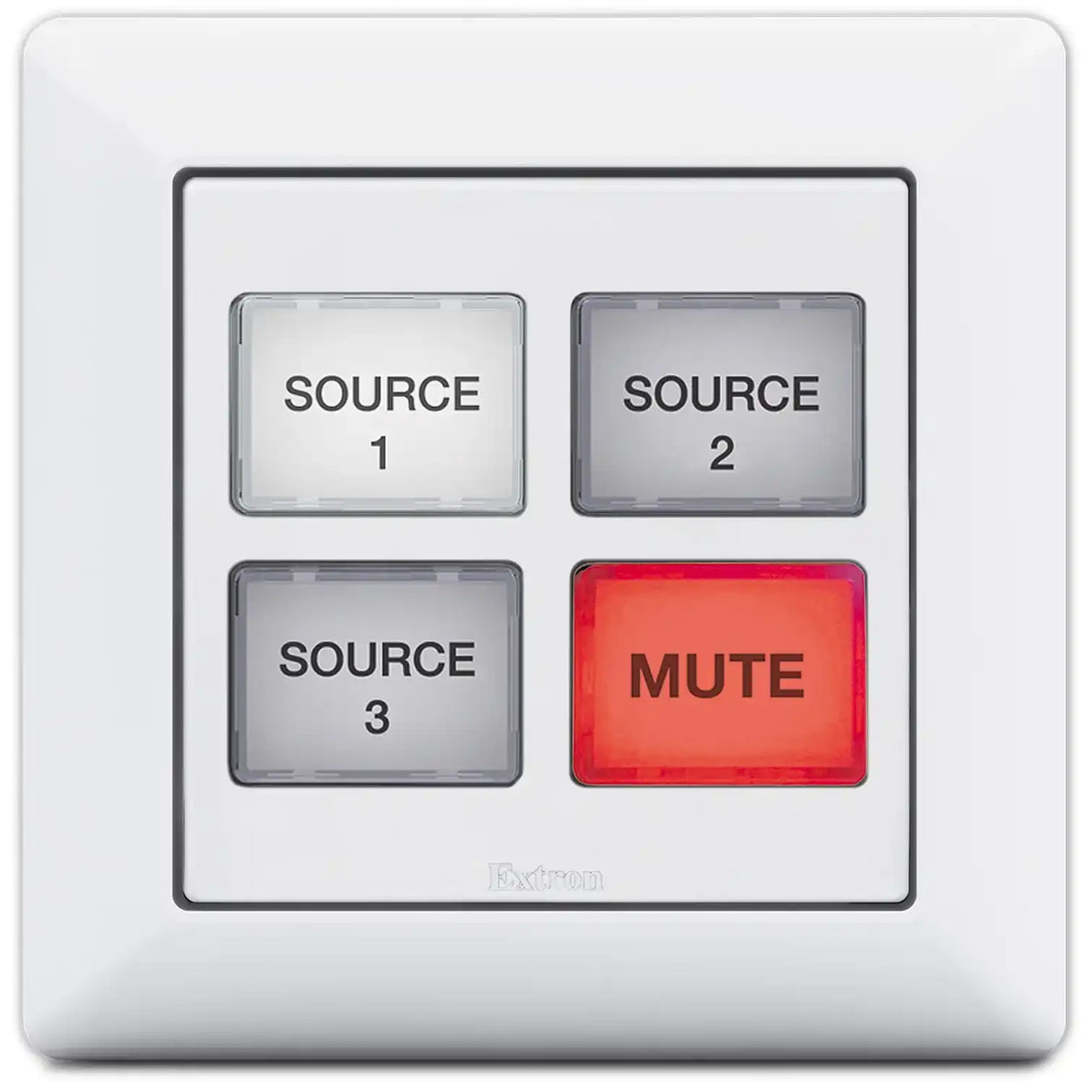 Extron NBP 104 EU Network Button Panel Flex55 and EU, Black and White, 4 Button control Extron