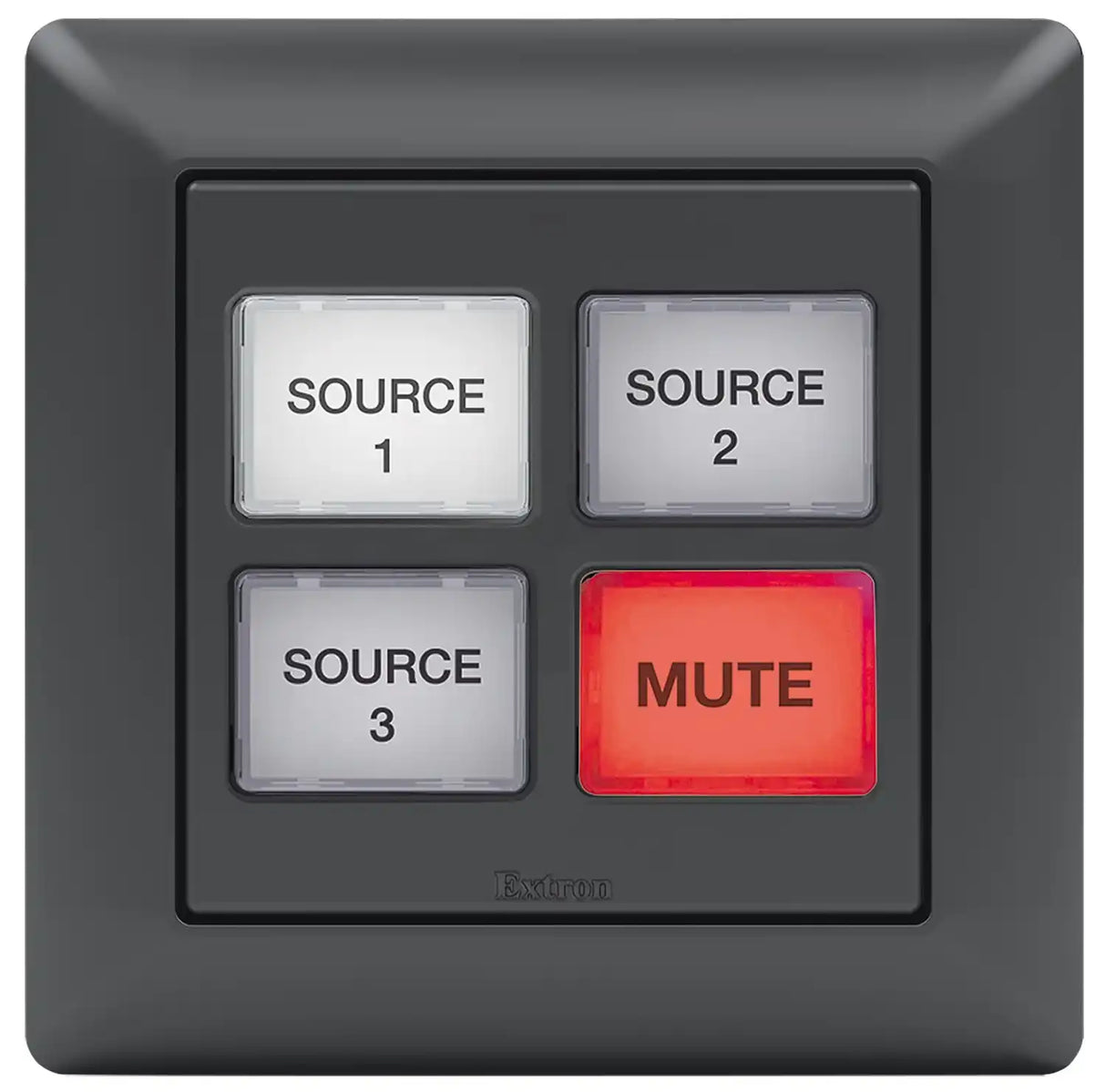 Extron NBP 104 EU Network Button Panel Flex55 and EU, Black and White, 4 Button control Extron